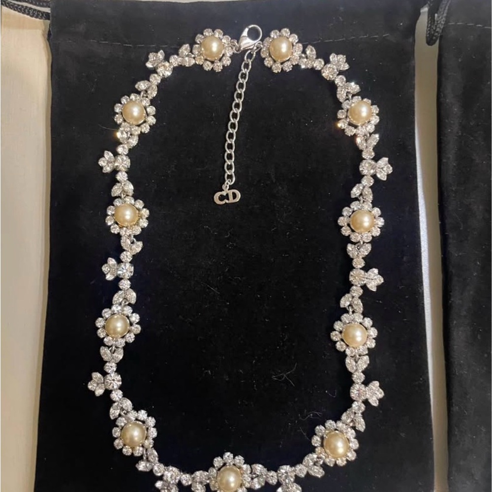 Dior Gold and Silver Pearl Necklace and Bracelet